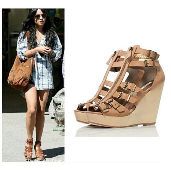 Cynthia Vincent Pacey Gladiator Brown Wedge Size 7.5 - Picture 2 of 16